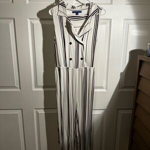 Striped Sleeveless Jumpsuit